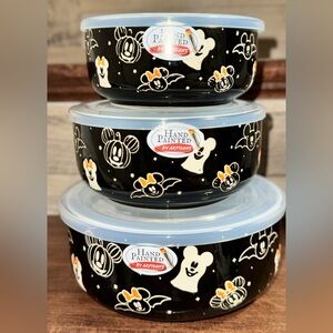 Super Cute 🥰 Disney Mickey & Minnie Halloween Set Ceramic Storage Hand Painted